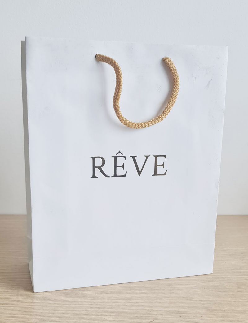 Fancy paper bag with lamination and cotton rope handle