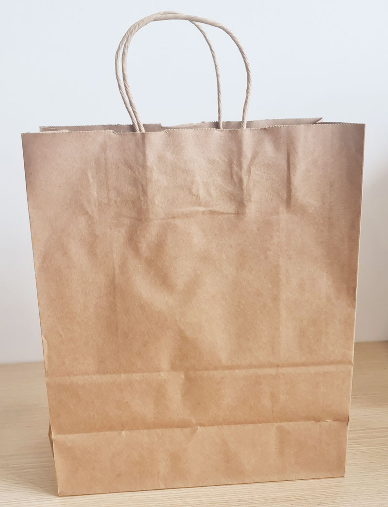 Kraft paper bag, flat handle 70gsm no printing